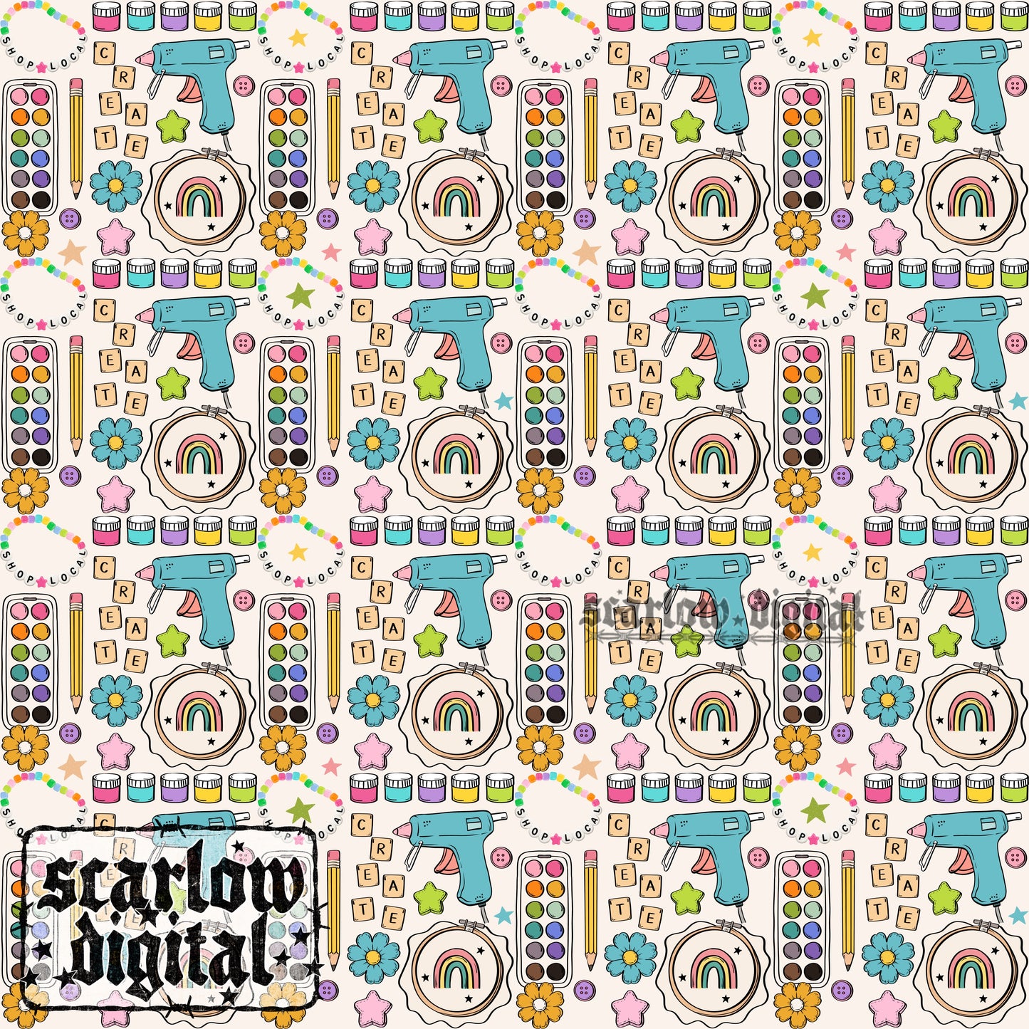 Crafting + Shop Small Seamless Pattern Digital Design