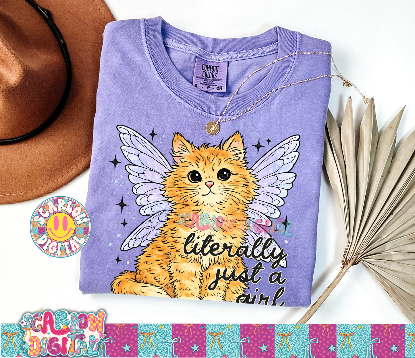 Literally Just a Girl PNG Cat Digital Design