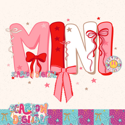 Mini Christmas Bow PNG Digital Design