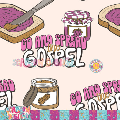 Spread the Gospel Seamless Pattern Digital Design