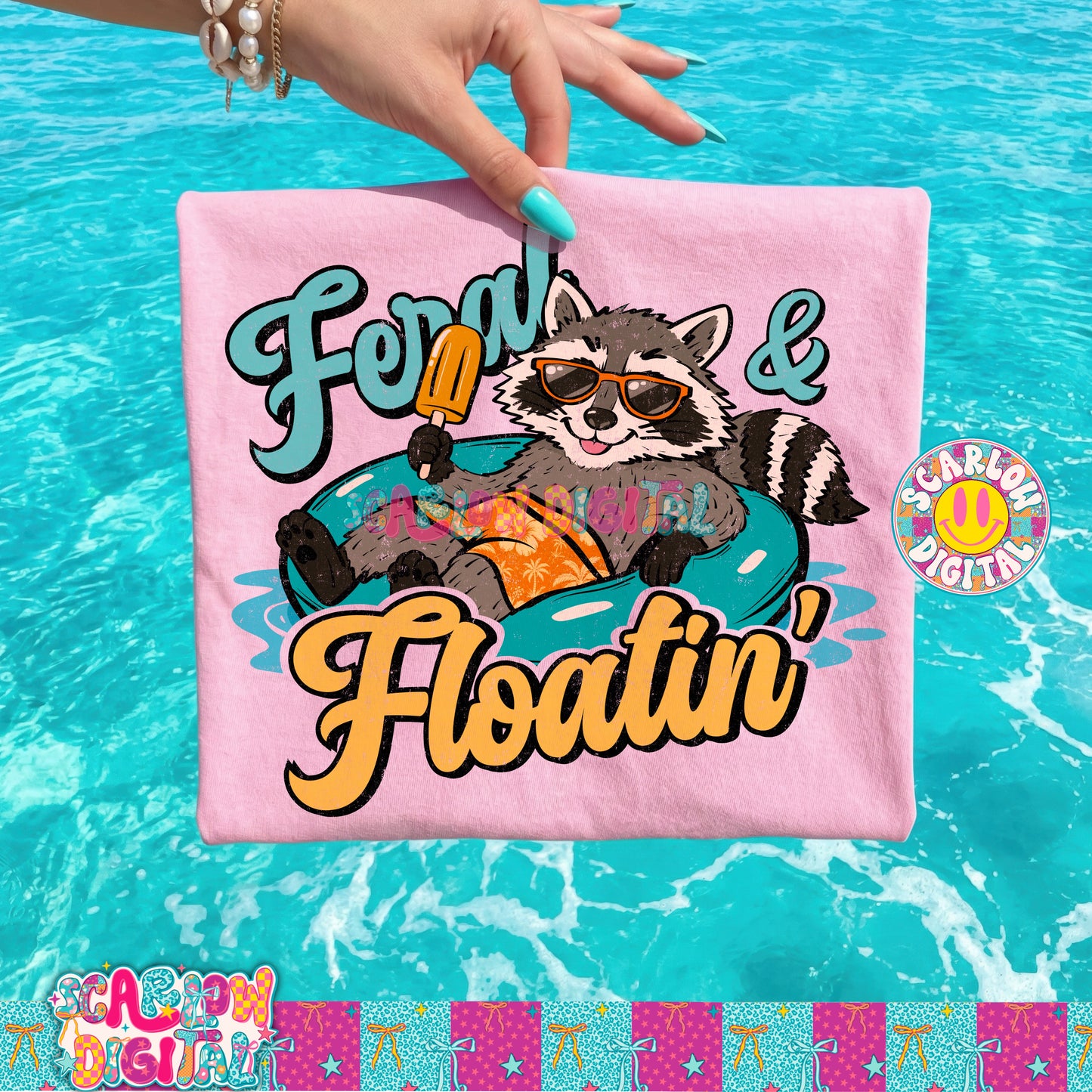 Feral & Floatin' PNG Digital Design