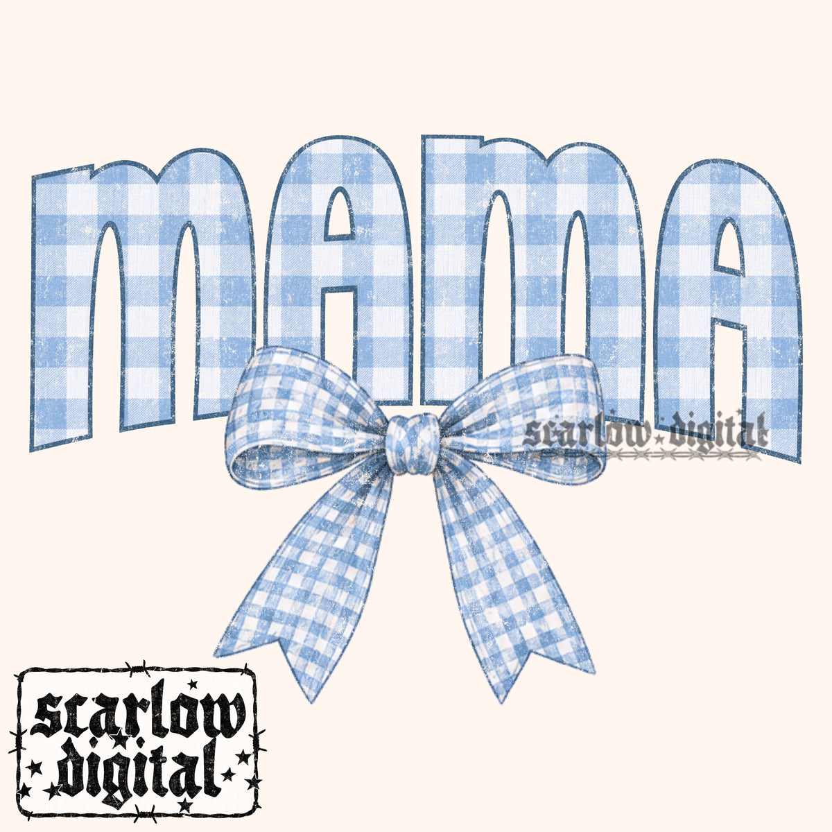 Gingham Mama PNG Digital Design