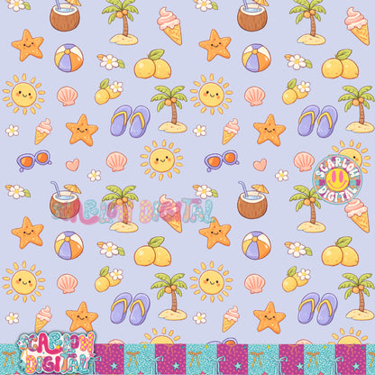 Summer Seamless Pattern Digital Design