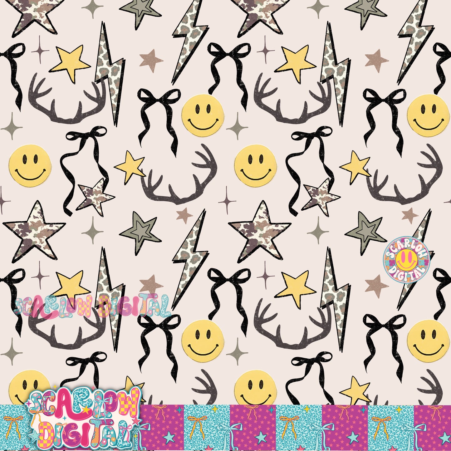 Camo Things Seamless Pattern Digital Design