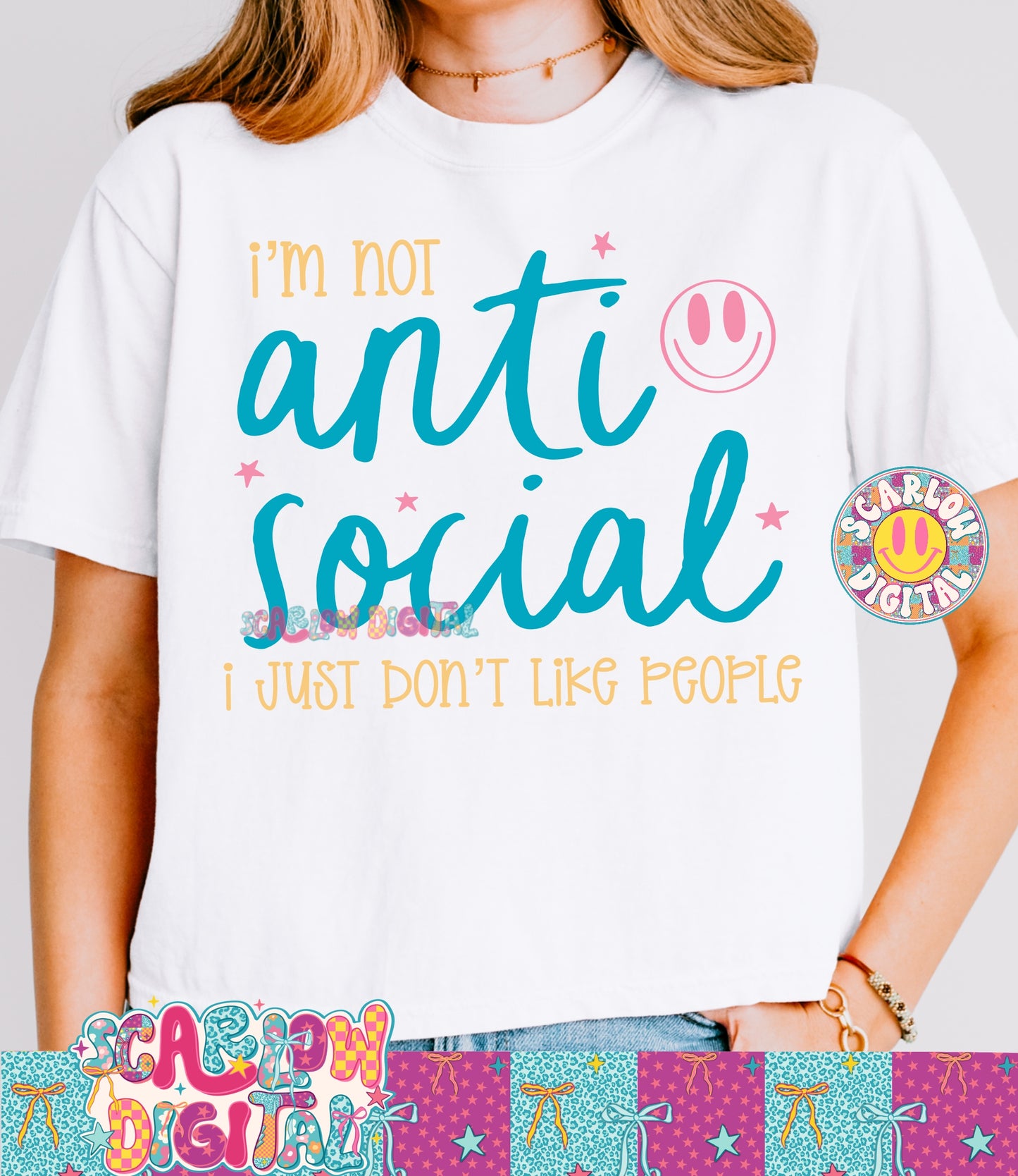 I'm Not Anti Social I Just Don't Like People PNG Digital Design