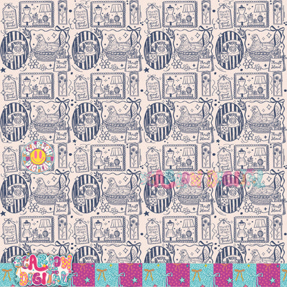 Thrift Store Goods Seamless Pattern Digital Design