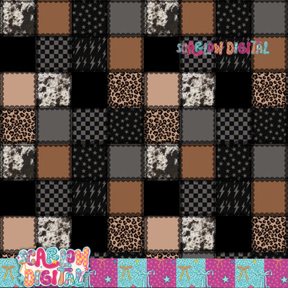 Cowhide and Things Laced Seamless Pattern Digital Design