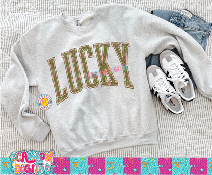 Vintage Faded Lucky PNG Digital Design