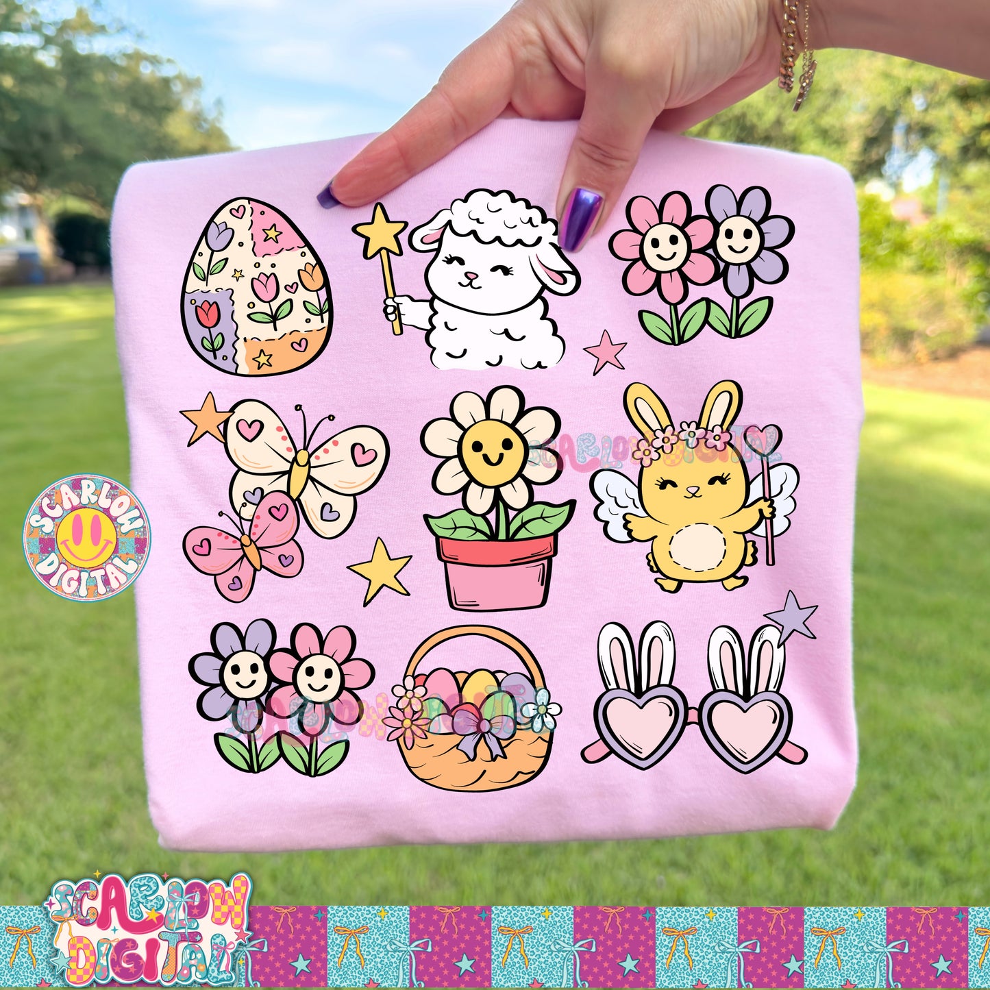 Easter Doodles PNG Digital Design