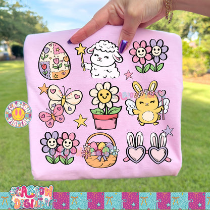 Easter Doodles PNG Digital Design