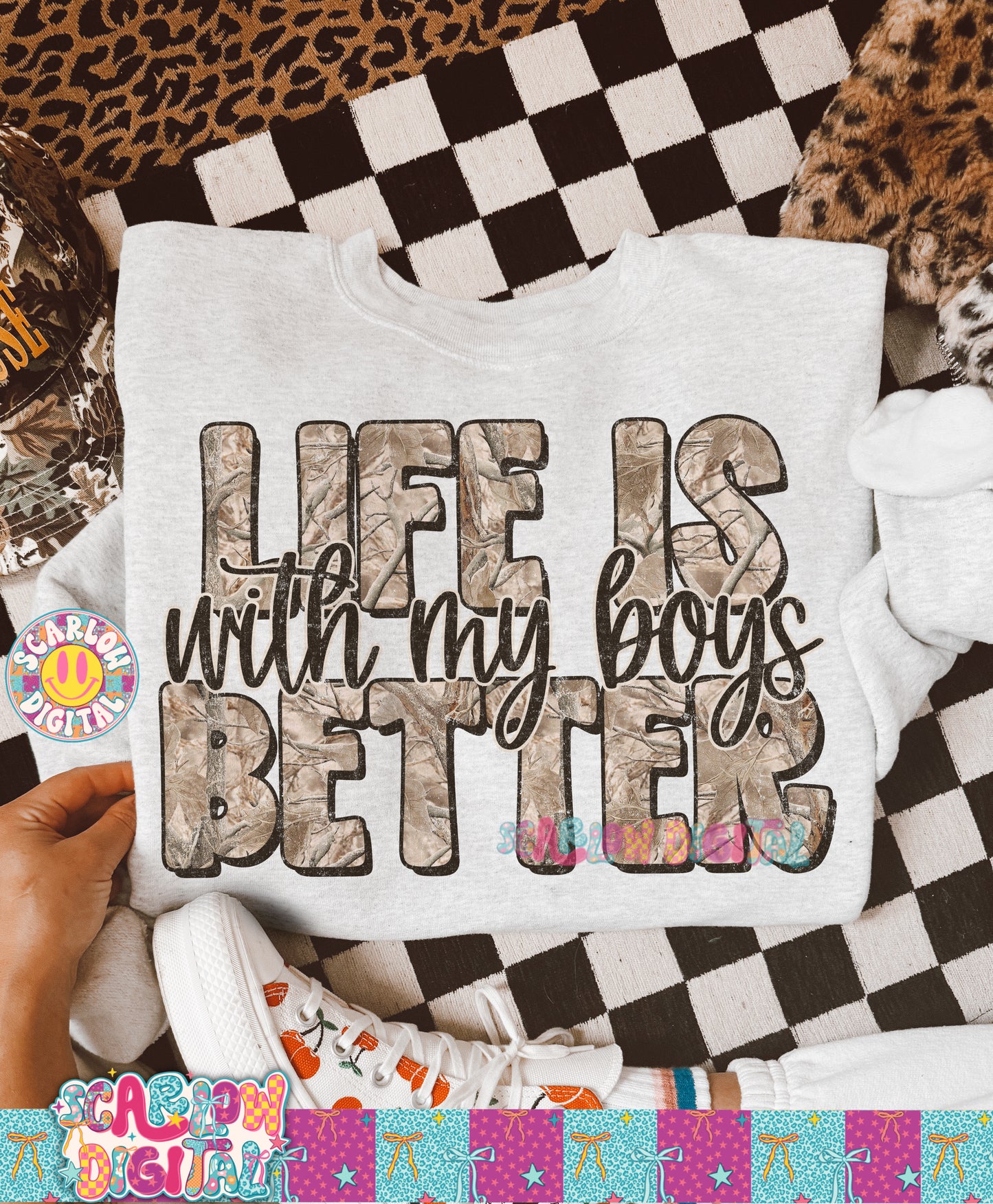 Life is Better With My Boys PNG Digital Design