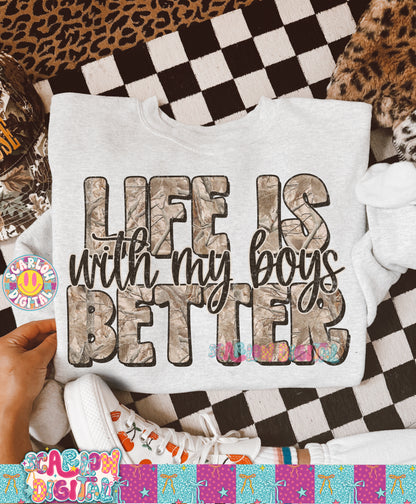 Life is Better With My Boys PNG Digital Design