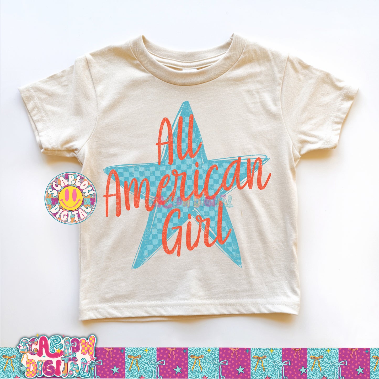 All American Girl PNG Digital Design