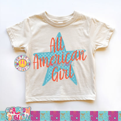 All American Girl PNG Digital Design