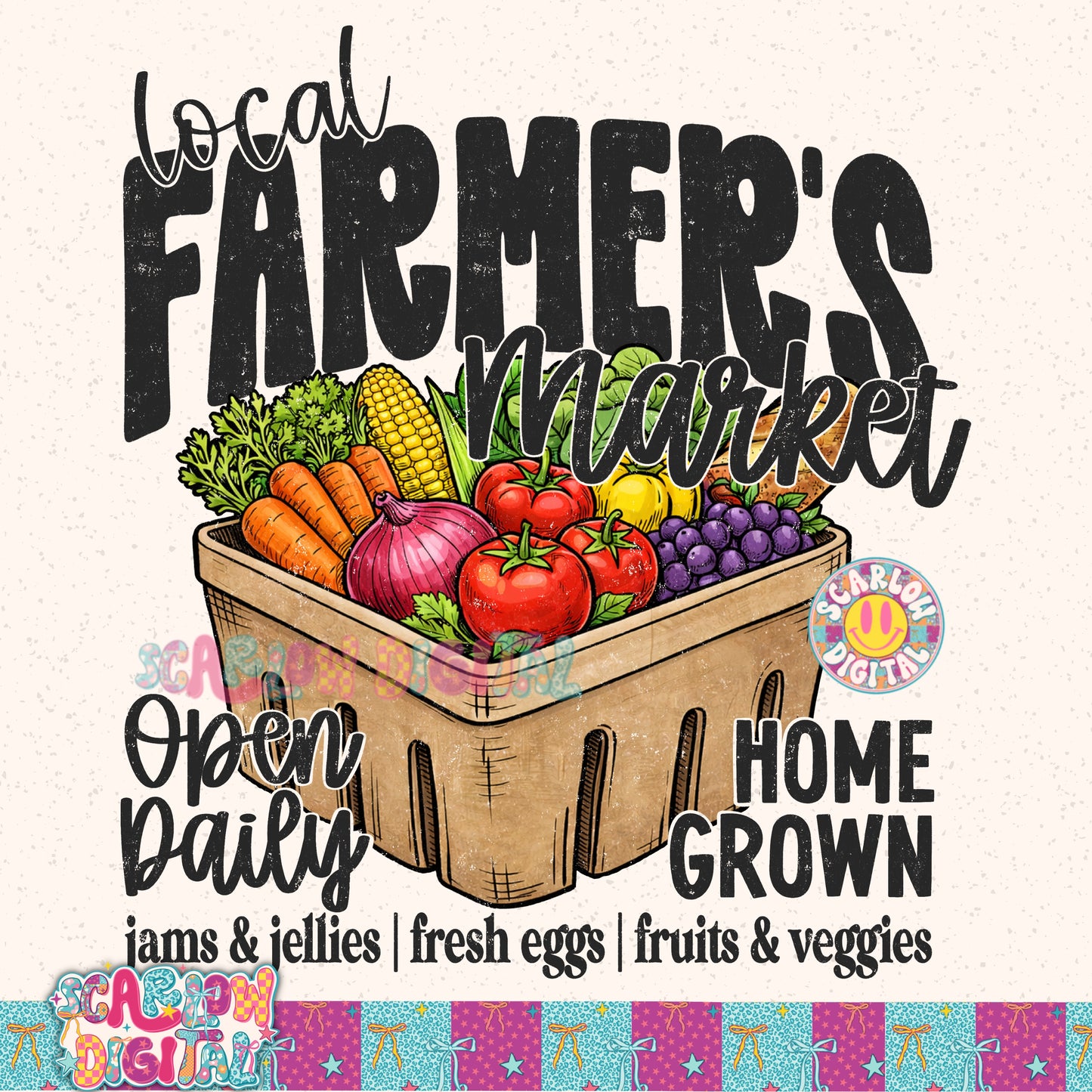 Local Farmer's Market PNG Digital Design