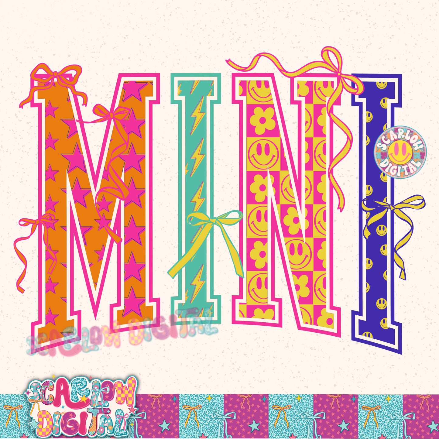 Retro Mini PNG Digital Design