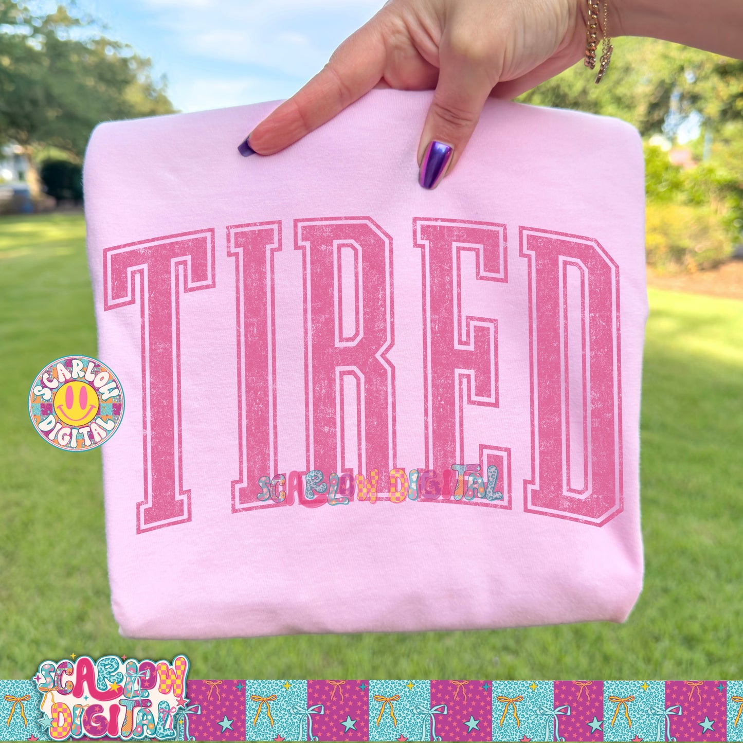 Tired Varsity PNG Digital Design