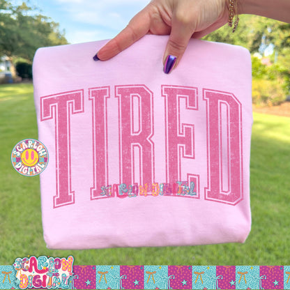 Tired Varsity PNG Digital Design