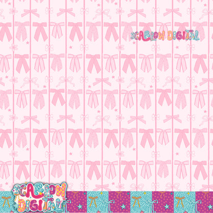 Pink Coquette Bows Seamless Pattern Digital Design