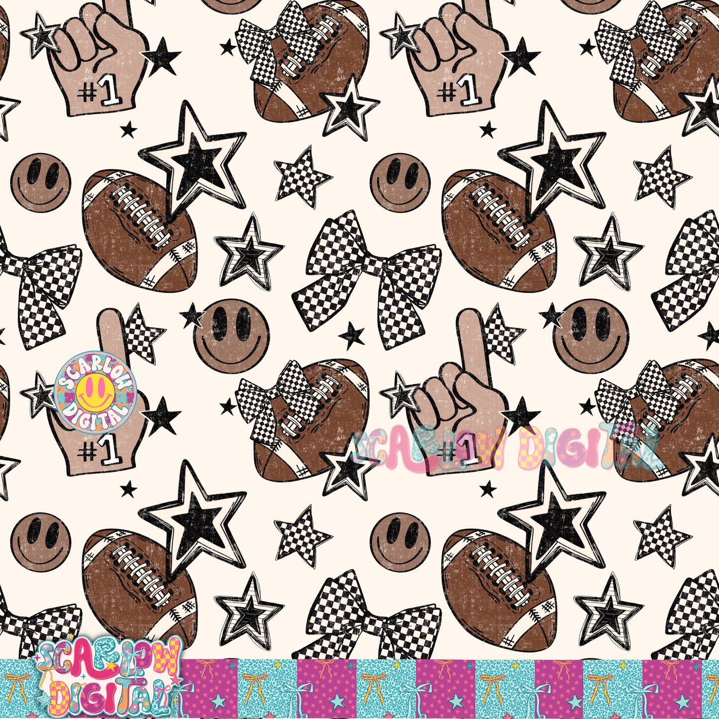 Football Seamless Pattern Digital Design