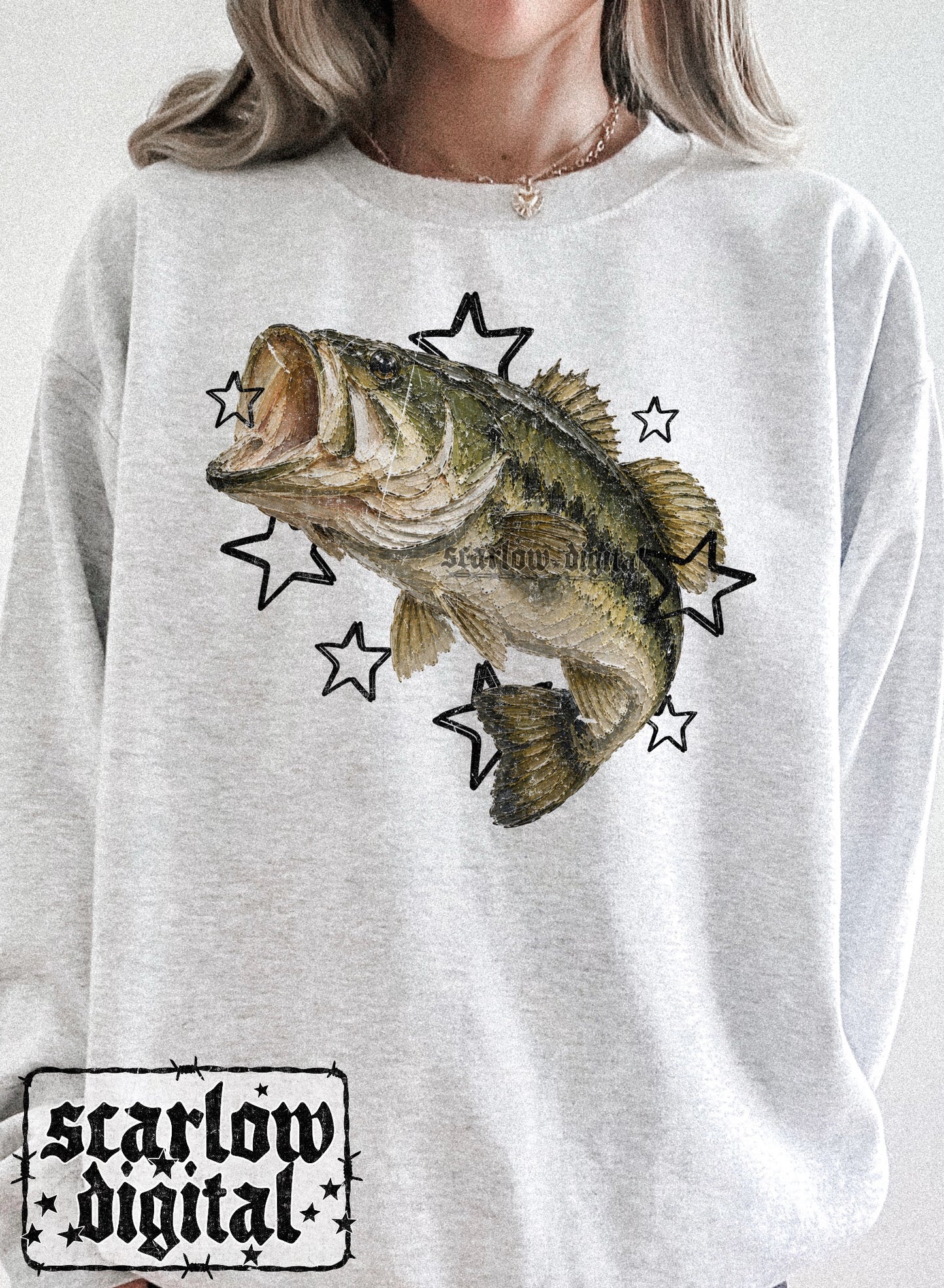 Painted Bass PNG Digital Design