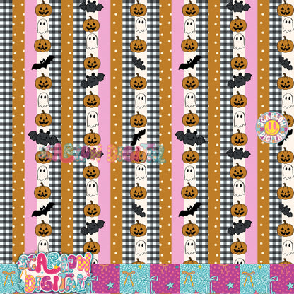 NEW NEW NEW! Spooky Halloween Stripes Seamless Pattern Digital Design
