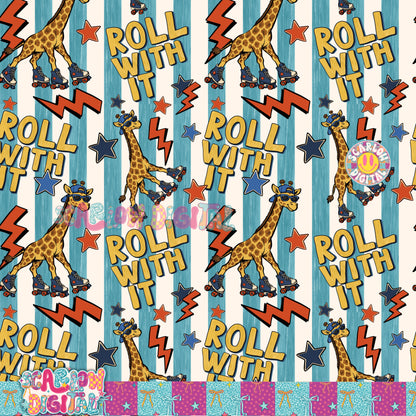 Roll With It Seamless Pattern Digital Design