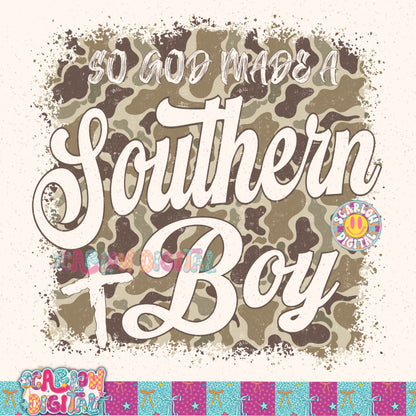 So God Made a Southern Boy PNG Digital Design