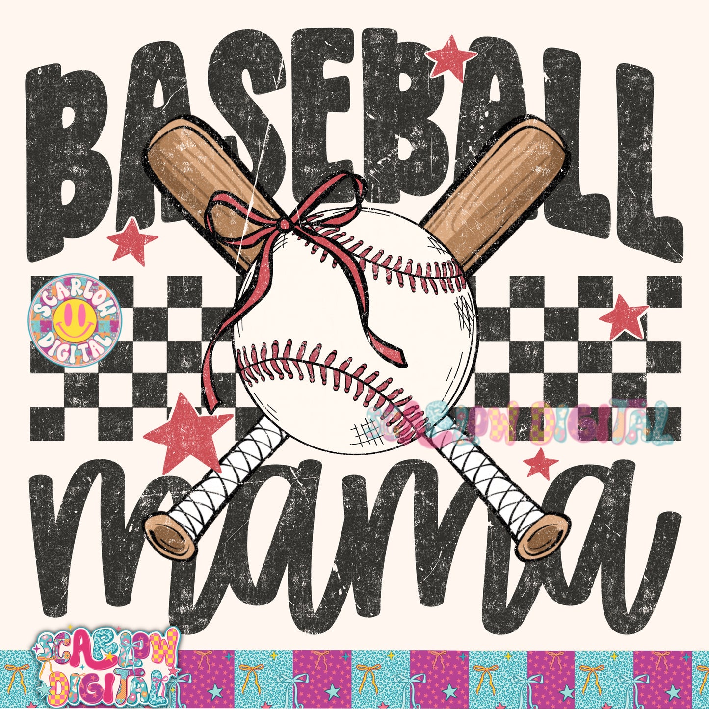 Baseball Mama PNG Digital Design