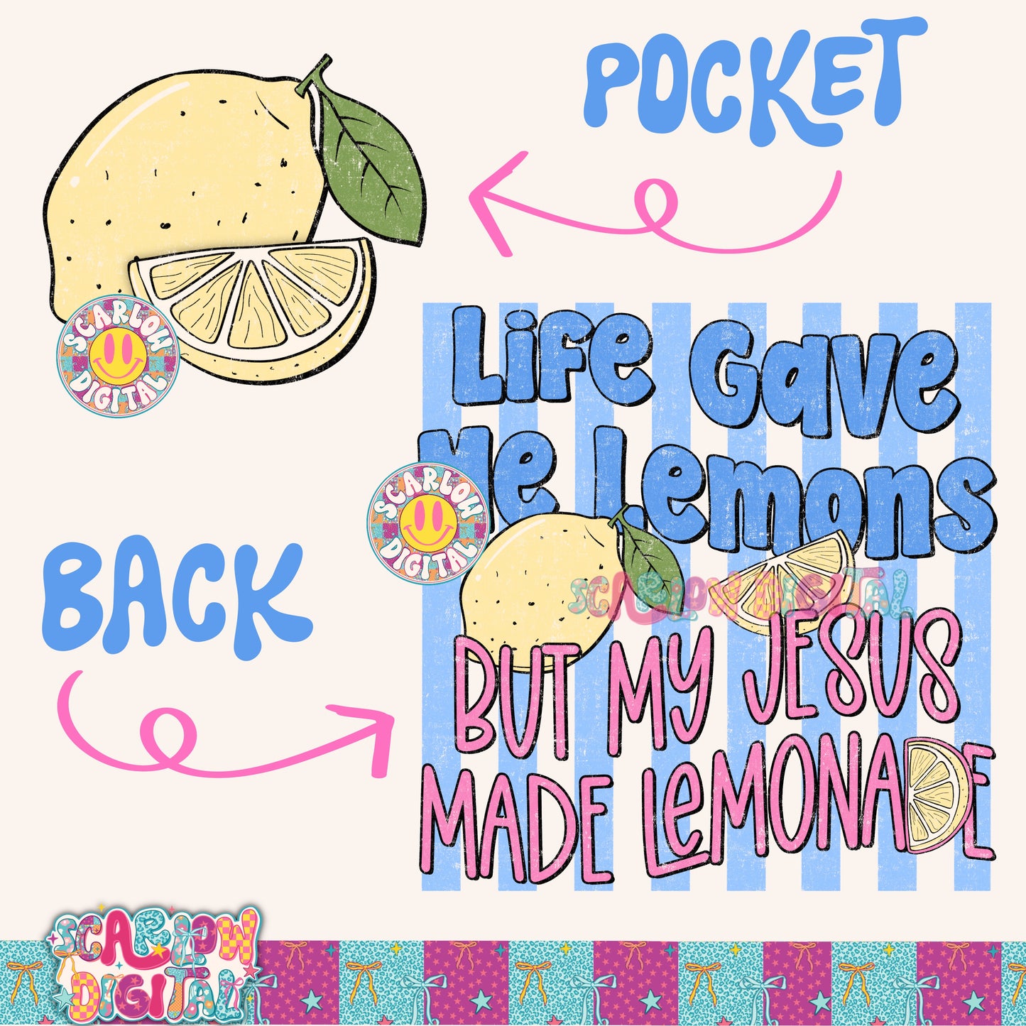 Life Gave Me Lemons But My Jesus Made Lemonade PNG Digital Design
