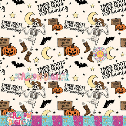These Boots Were Made For Haunting Seamless Pattern Digital Design