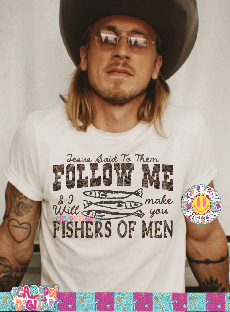 Follow Me & I Will Make You Fishers of Men PNG Digital Design
