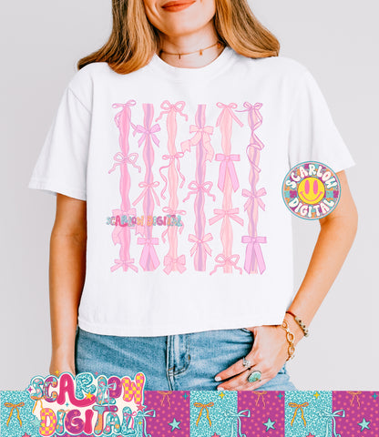 Pink and Purple Bows PNG Digital Design