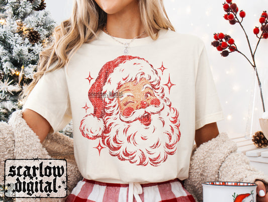 Antique-Style Santa Claus Christmas PNG Digital Design