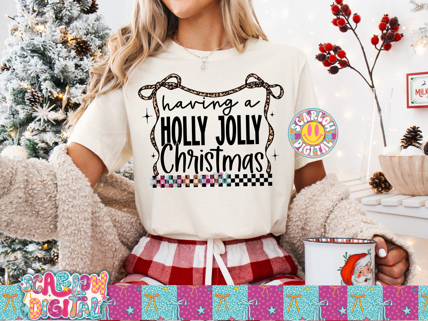 Havin a Holly Jolly Christmas PNG Digital Design