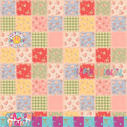Vintage Quilt Seamless Pattern Digital Design