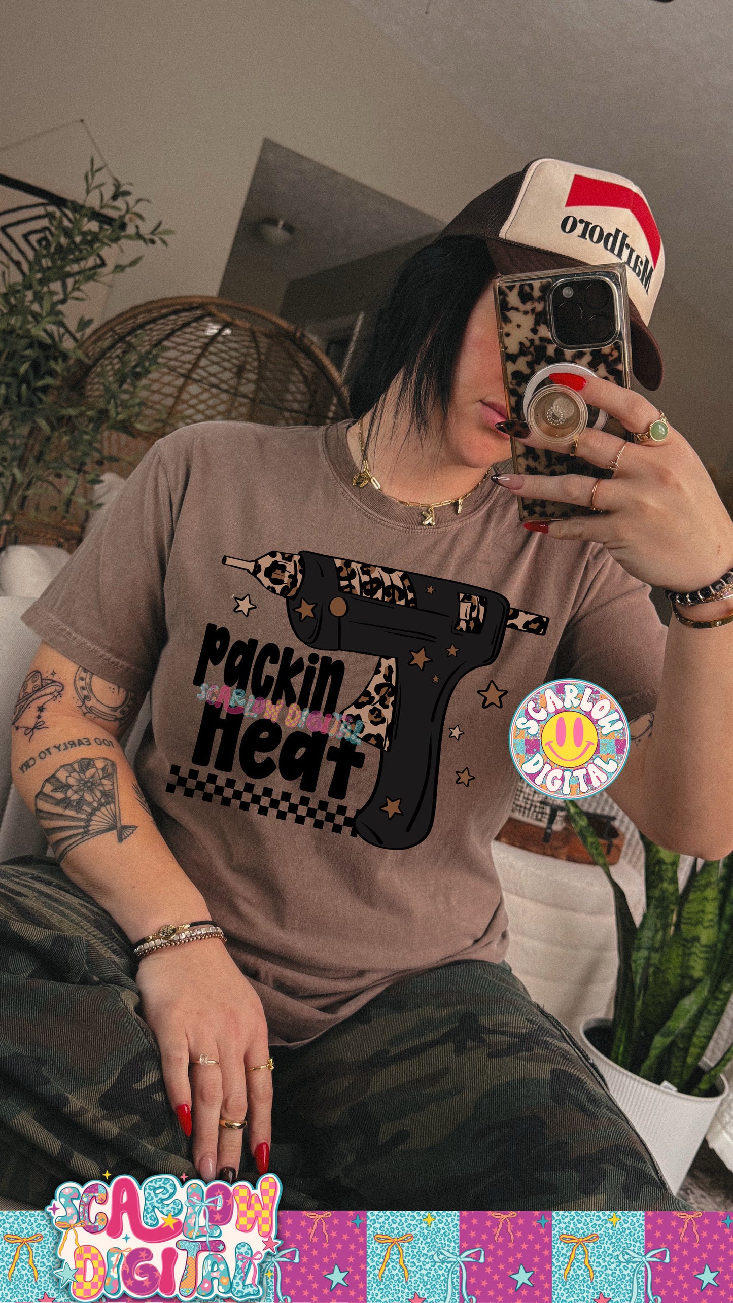 Packin Heat Small Business Glue Gun PNG Digital Design