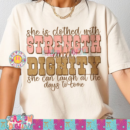 She is Clothed With Strength and Dignity PNG Digital Design
