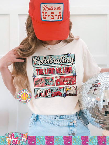 Celebrating the Land We Love PNG Digital Design