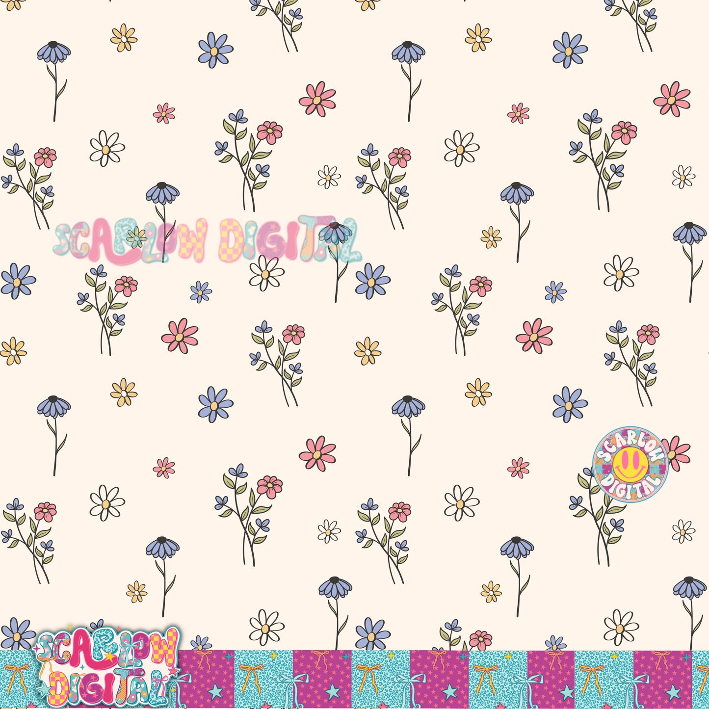 Floral Seamless Pattern Digital Design