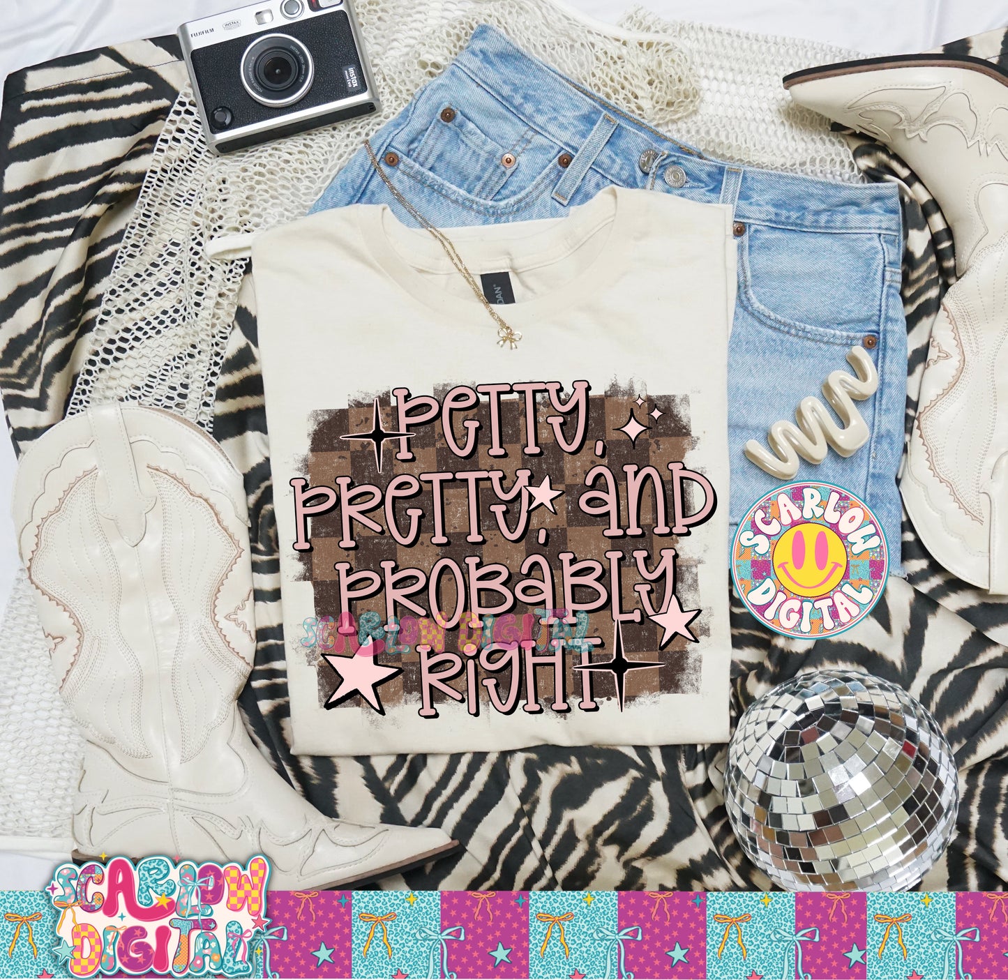 Petty, Pretty, and Probably Right PNG Digital Design