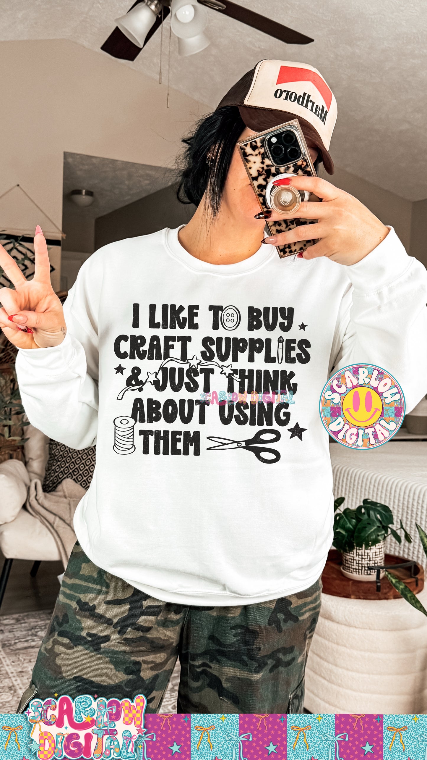 I Like to Buy Craft Supplies & Just Think About Using Them PNG Digital Design