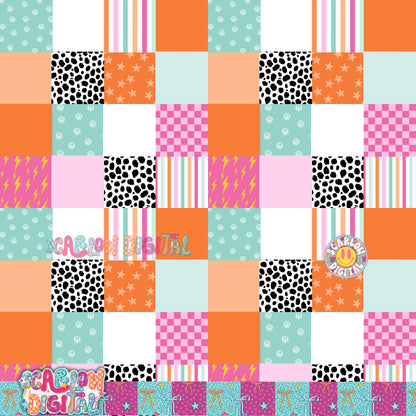 Retro Patches Seamless Pattern Digital Design