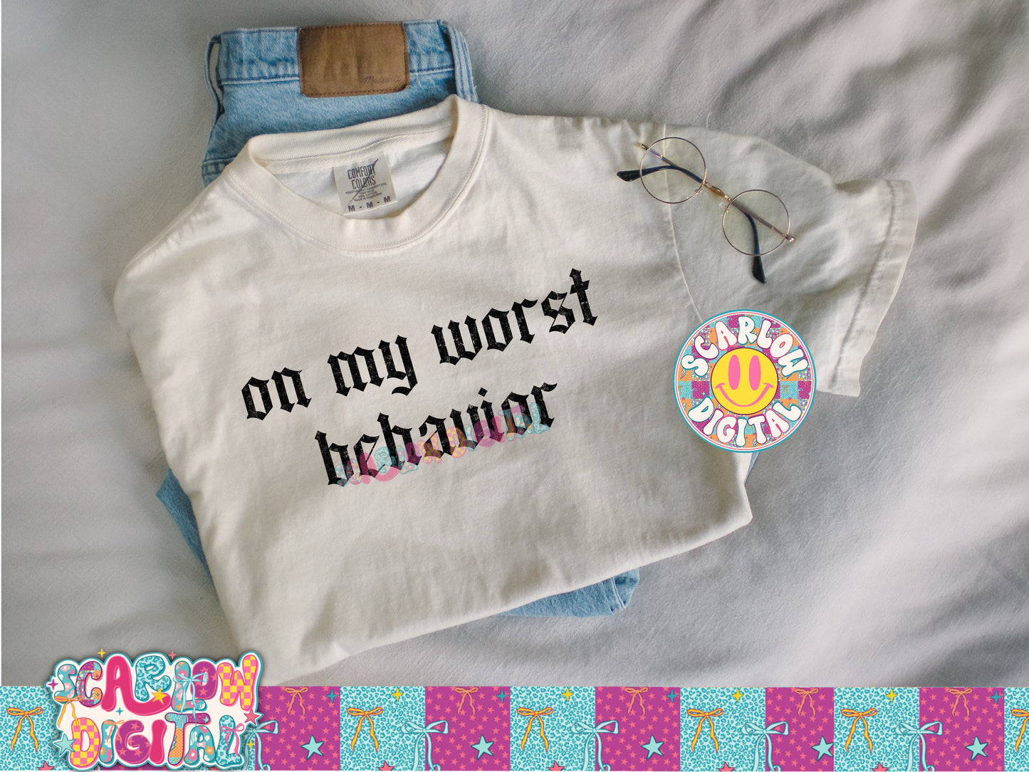 On My Worst Behavior PNG Digital Design