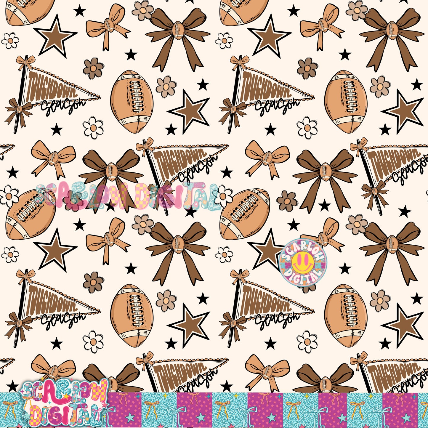 Touchdown Season Seamless Pattern Digital Design