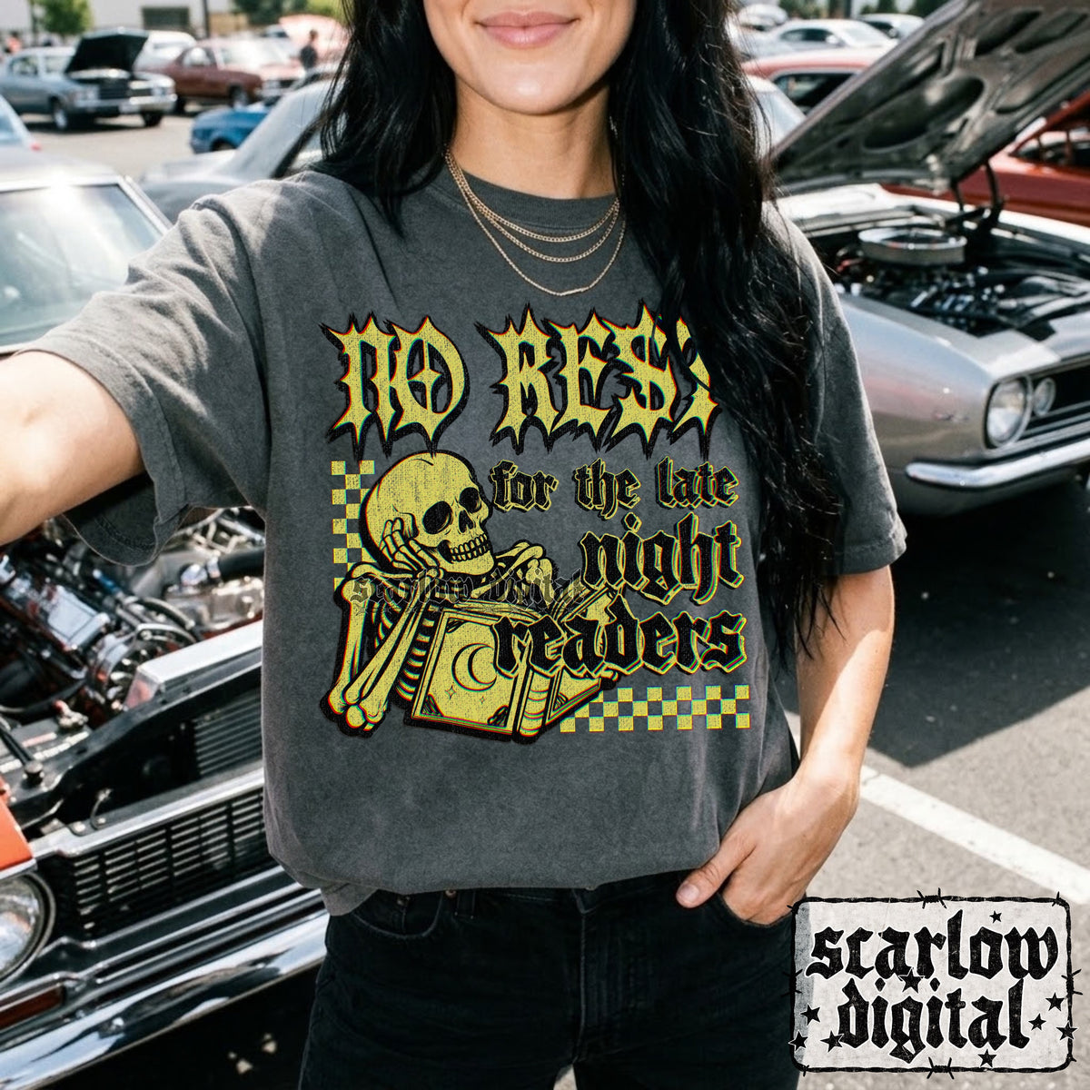 No Rest For the Late Night Readers PNG Digital Design