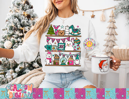 Christmas Shelves PNG Digital Design