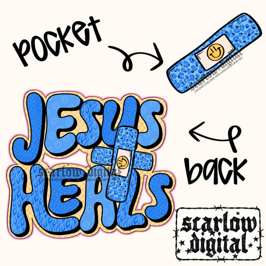 Jesus Heals Front and Back PNG Digital Design