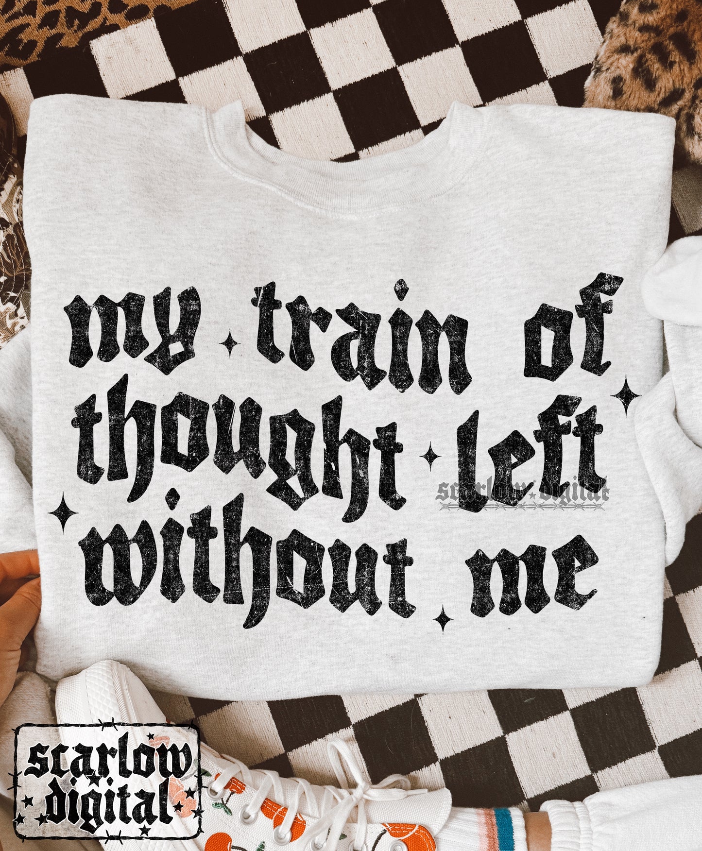 My Train of Thought Left Without Me PNG Digital Design
