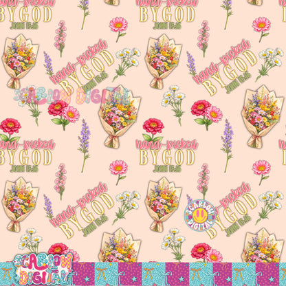 Hand Picked By God Seamless Pattern Digital Design